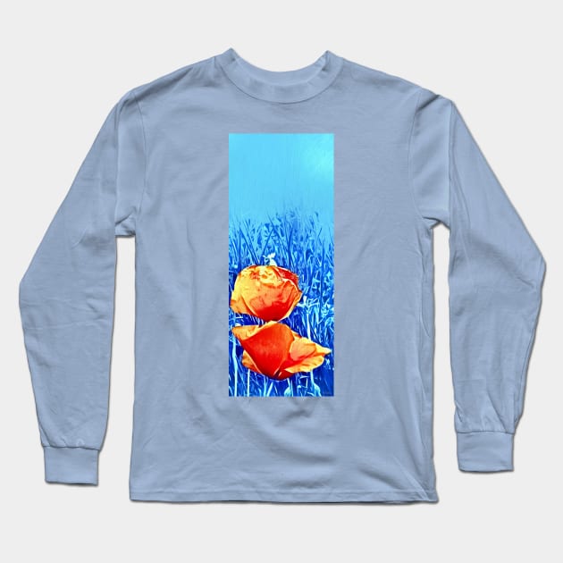 Poppies Close Up Long Sleeve T-Shirt by danieljanda